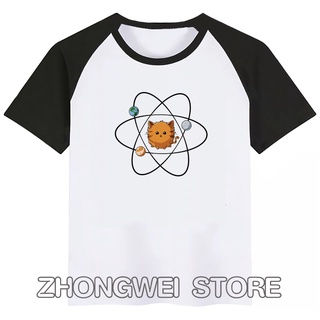 Zhongwei Catom เสื้อยืดลําลอง แขนสั้น คอกลม พิมพ์ลายกราฟฟิค สไตล์วินเทจ แฟชั่นสําหรับเด็กผู้ชาย ผู้หญิง ไซซ์ S-3XL