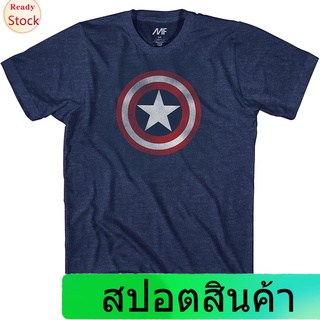 เสื้อยืดกีฬา Marvel Captain America Shield Logo Mens Short sleeve T-shirts