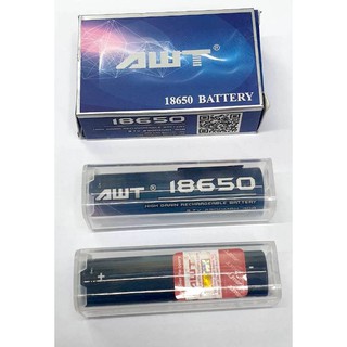 ถ่านชาร์จ AWT 18650 สี BLUE FLO 3.7V 2900MAH 40A จำนวน 2 ก้อน โค้ดเช็คได้ ของแท้