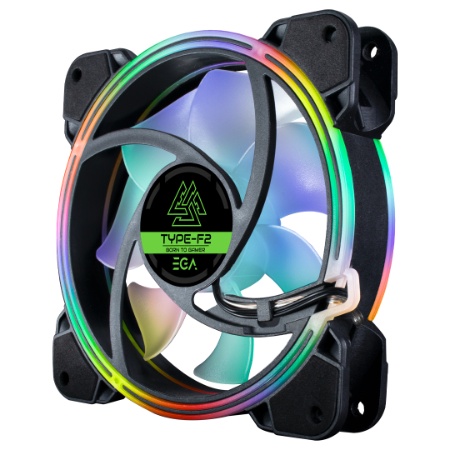 EGA TYPE F2 RGB DUAL LIGHT (120mm) 1500RPM CASE FAN (พัดลมเคส) *TYPE-F1 *TYPE-F2 *TYPE-F3