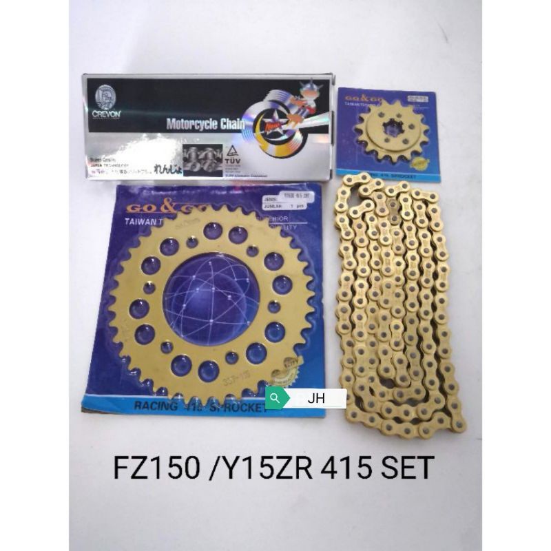 SPOKET SET 415 [GOLD CHAIN+SPOKET]FZ150/Y15ZR