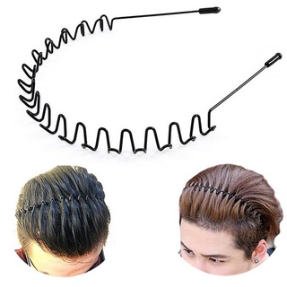 Men Women Elastic Accessories Metal Daily Styling Tool Black Wavy Spring Sports Headband