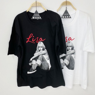 【hot sale】เสื้อยืดโอเวอร์ ขาว-ดำ ราคาถูก ลายlisa งานคนไทยผ้าคอตตอน 32 เนื้อนุ่ม ชาย หญิงใส่ได้