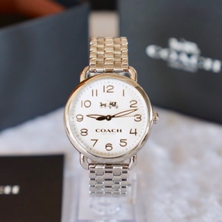 (ผ่อน0%) นาฬิกา สเตนเลส สีเงิน Coach Business Ladies Analog Silver Watch 14502260