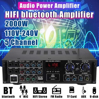 AV-6060BT Home HIFI Digital เครื่องขยายเสียง บลูทูธ 5.1 พลังเสียง 800W รถ สเตอริโอ เครื่องขยายเสียง แอมป์คาราโอเกะซับวูฟ