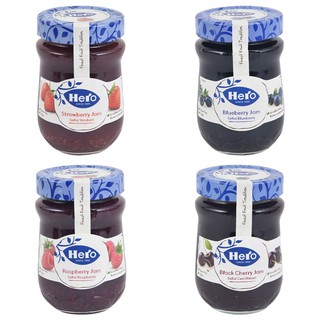 ฮีโร่ แยมผลไม้ต่างๆ Hero Fruit Spread Jam 340 ก. ผลิตจากผลไม้ธรรมชาติ ปราศจากการผสมสารกันเสีย แต่งสี กลิ่นใด