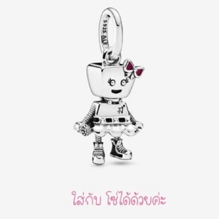 Pandora silver hanging charm ติ้งโรบอทหญิง