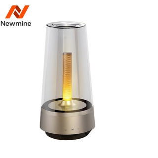 Newmine LED เทียนหายใจแสงสร้างสรรค์ป้องกันดวงตาลำโพงบลูทูธเพลงข้างเตียงแถบแสงห้องนอนบรรยากาศไฟกลางคืน