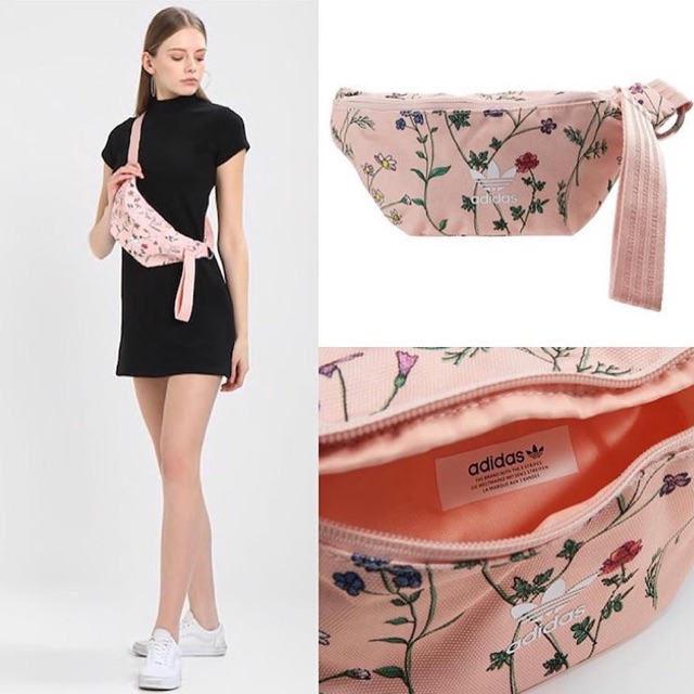 Adidas floral pink waist bag