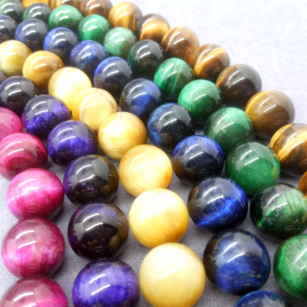 7 สีไทเกอร์อายลูกปัด 4-12 มิลลิเมตรรอบธรรมชาติหลวมหิน Diy รูปที่ 7
