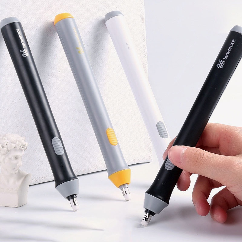 Letit แบตเตอรี่ยางลบไฟฟ้าแบบปรับได้พร้อมเติมยางสําหรับ Sketch Drawing Erasing School อุปกรณ์เครื่องเ