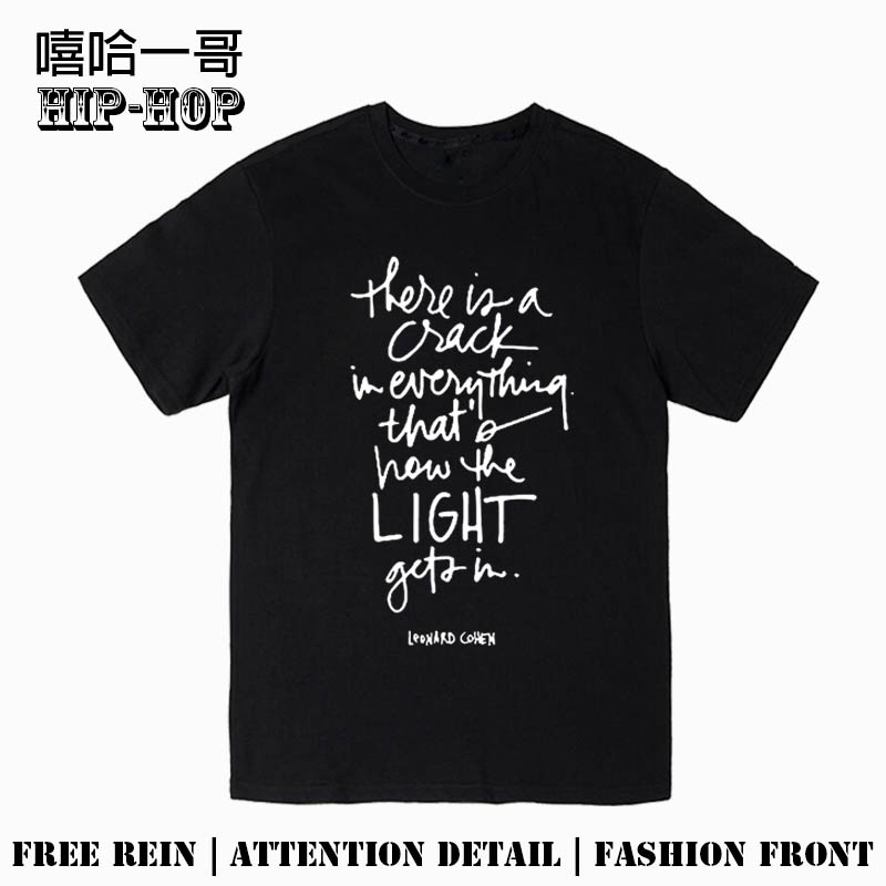 โลโก้ Leonard cohen Leonard cohen Quotes Poet Rock เสื้อยืดแขนสั้นผู้หญิงเยาวชน