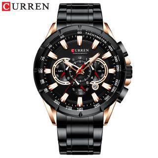 CURREN Sport Watches Men‘s Luxury Brand Quartz Clock Stainless Steel Chronograph Big Dial Wristwatch with Date Masculino