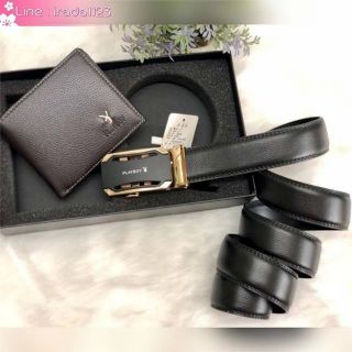 PLAYBOY SET LEATHER BELT &amp; SHORT WALLET  ของแท้ ราคาถูก