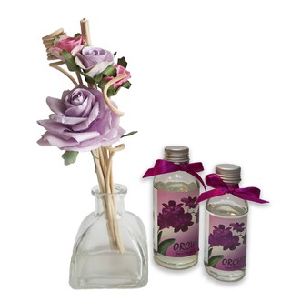 Orchid diffuser set with essential oil 60 ml and 120 ml น้ำมันหอมระเหยกลิ่น Orchid