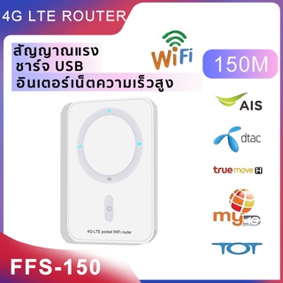 ราคาpocket wifi ใช้ซิม(150Mbps 4G) Router Mobile WIFI ไวฟายแบบพกพา ตัวปล่อยสัญญาณไวไฟฮอตสปอต sim card ตัวปล่อยสัญญาณ wifi