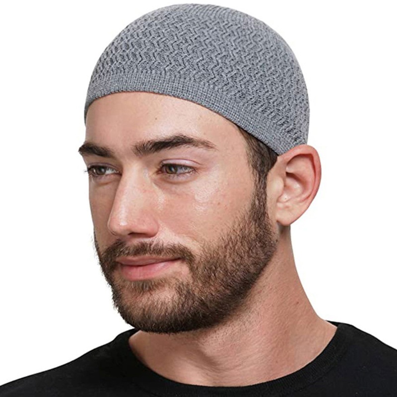 Oke หมวกสวดมนต์ Topi Kufi สําหรับหัวสวมหมวกสวดมนต์อิสลามผู้ชายหลายสี Acryli