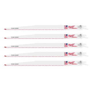 Milwaukee ใบเลื่อยชัก ตัดไม้-ไม้ฝังตะปู ขนาด 12 นิ้ว 5TPI 48-00-5037 Thin Kerf Wood Sawzall Blade