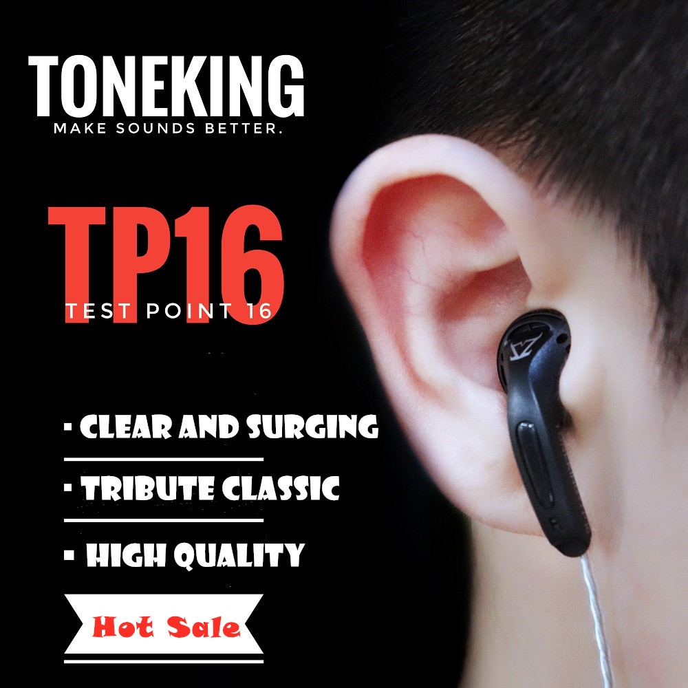 TONEKING TP16 32ohms 3.5mm In Ear Earphone Flat Head Earbuds Diy 16mm Dynamic HIFI High Fidelity Ear