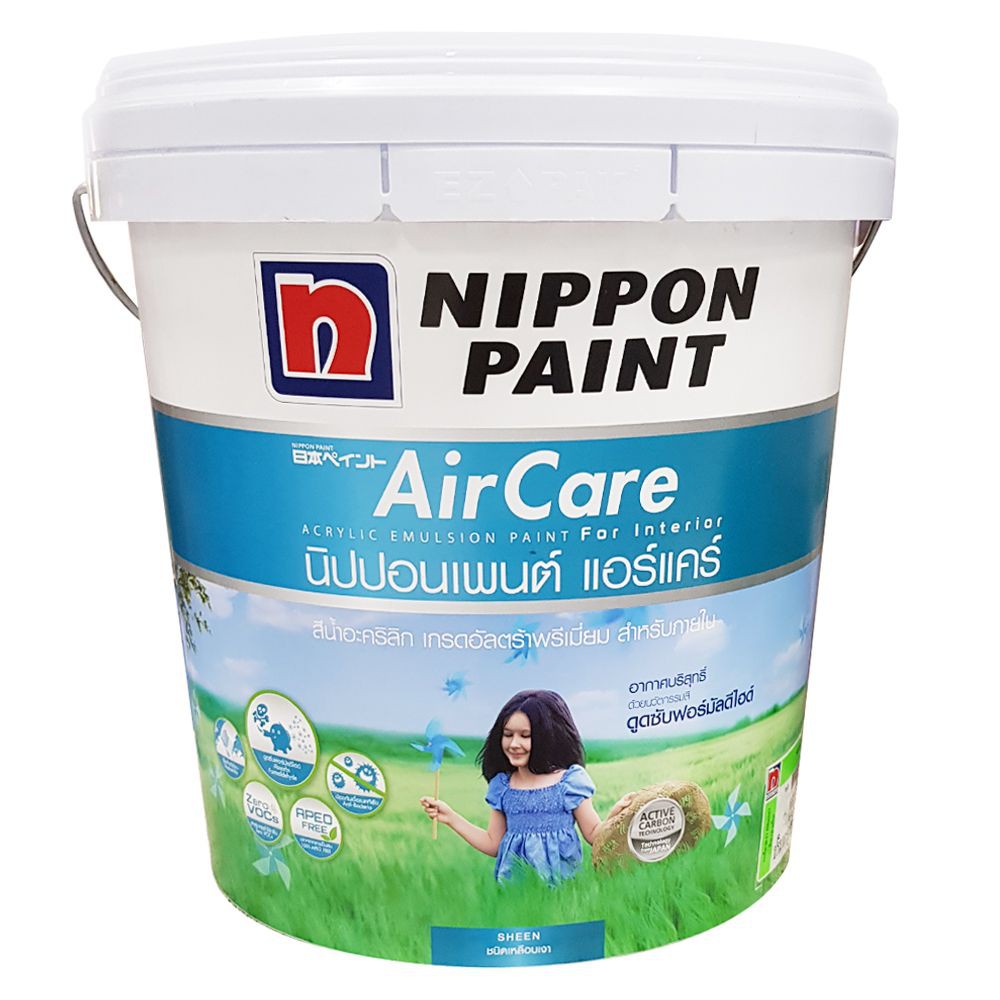 สีน้ำทาภายใน NIPPON PAINT AIR CARE BASE A เหลือบเงา 2.5 แกลลอน สีน้ำทาภายใน เป็นสีที่ช่วยดูดซับฟอร์ม