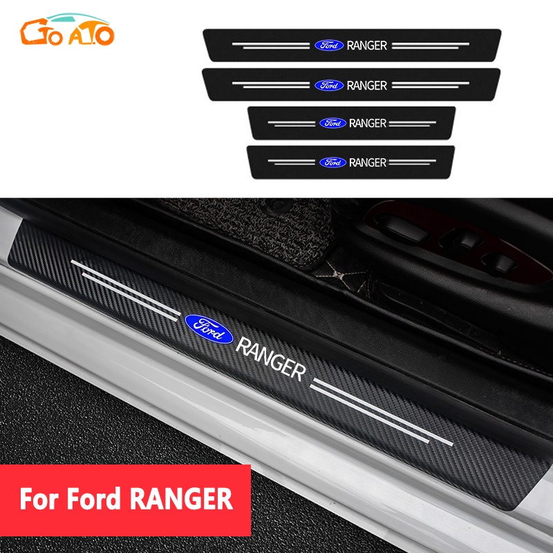 GTIOATO สำหรับ Ford Ranger 4ชิ้น คาร์บอนไฟเบอร์ แผ่นกันรอยประตูรถยน Carbon Fiber กันรอยประตูรถยนต์ สติ๊กเกอร์ติดรถ