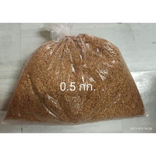 ไม้ก๊อกผง cork powder coarse grain แบ่งบรรจุ แพ็คละ 0.5 กก.