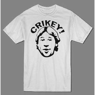 คอลูกเรือเสื้อยืด พิมพ์ลายจระเข้ Steve Irwin Crikey เหมาะกับของขวัญ สําหรับผู้ชายS-5XL