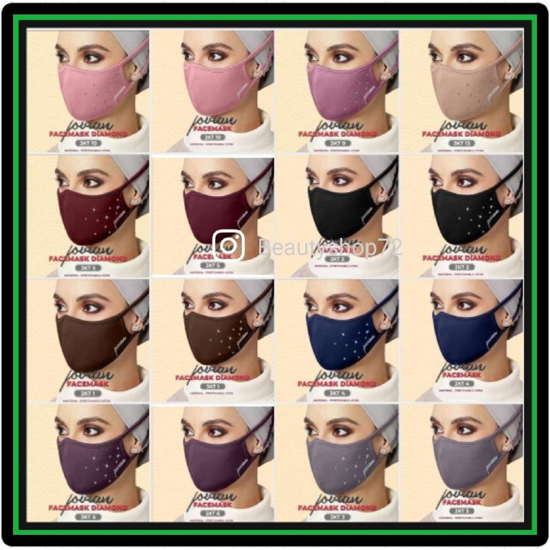 Jovian Facemask, Facemask Jovian Diamond, Facemask Jovian Plain Headloop Washable คุณภาพสูง