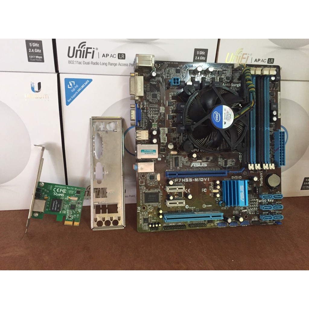 เมนบอร์ด 1156 Asus P7H55-M i3 560 3.33Ghz แรม4ช่อง แถม LAN Card (TG-3468) ช่องแลนเสีย