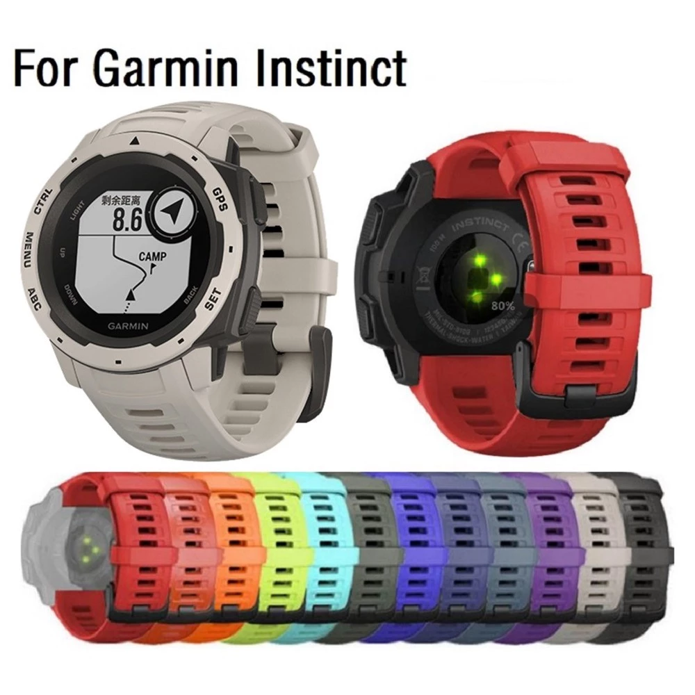 Soft Silicone สายนาฬิกา Garmin Instinct / สาย Garmin Instinct 2 / Instinct Tactical / Solar / Esports Replacement Strap Band 2 Wristband