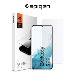 Spigen Galaxy S22 ฟิล์มกันรอยหน้าจอ Glas.tR SLIM HD Samsung S22 พร้อมกระจกนิรภัย ป้องกัน 9H