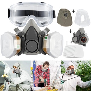 ใหม่# Silicone Gas Cover Paint Chemical Mask Full Face Respirator Gas Mask And Goggles Paint Mask