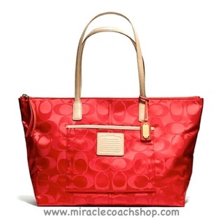 coach signature nylon zip tote