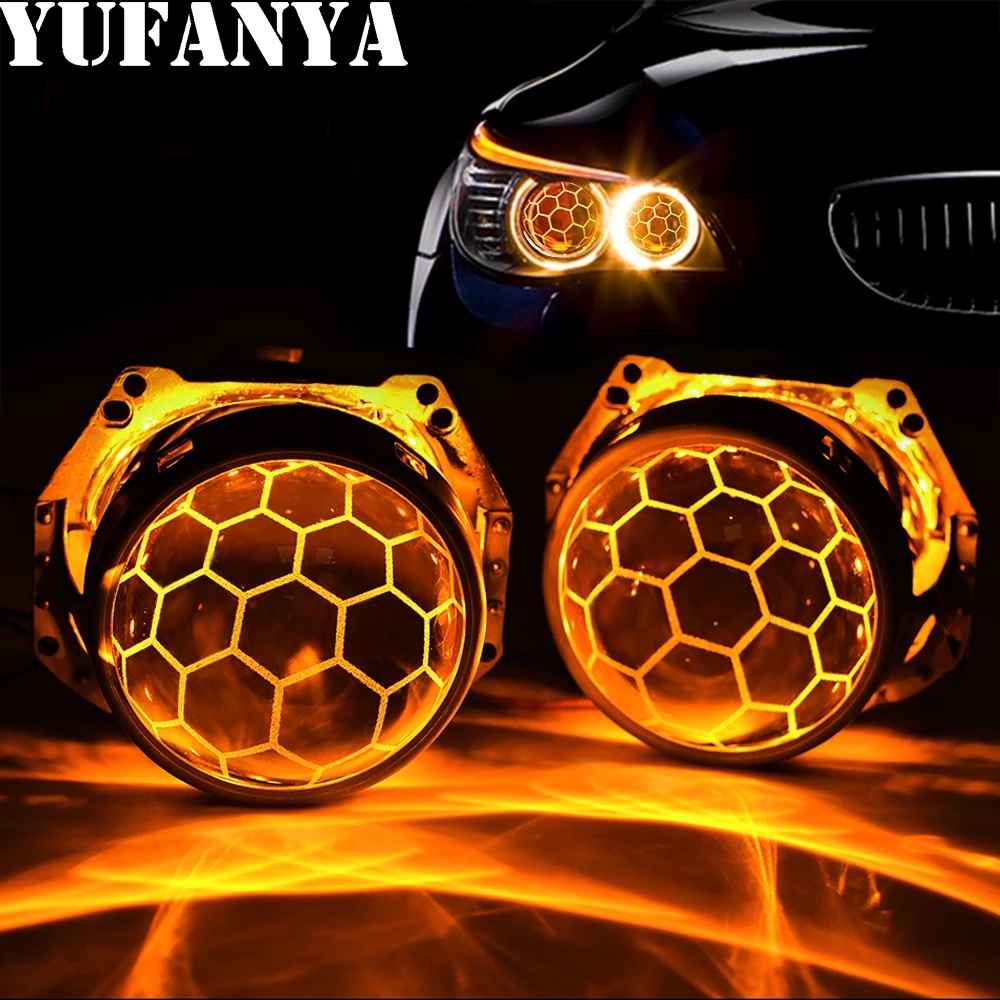 3.0 Inch Bi Xenon Projector Lens Honeycomb Soccer Blue Coating Hella 3R G5 Metal Holder D1 D2 D3 D4 