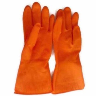 Eagle One Orange Rubber Gloves ถุงมือยาง SizeL สีส้ม (7คู่)