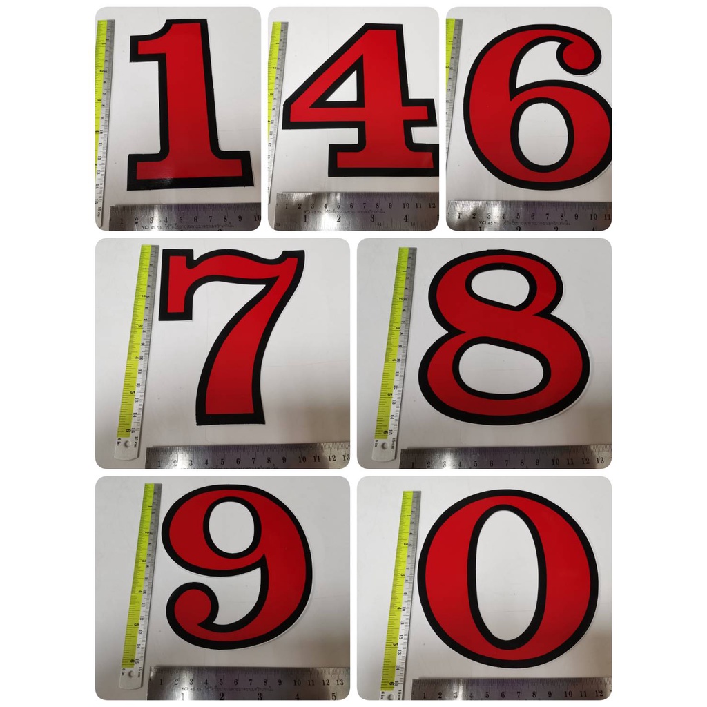 สูง 14 ซม. สติ๊กเกอร์ตัวเลข 1 2 3 4 5 6 7 8 9 0 sticker ตัวเลข เบอร์มือถือ เบอร์โทรศัพท์ หมายเลข ทะเบียนบ้าน ประกาศ