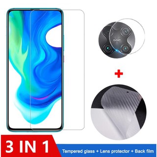 （3in1）Xiaomi Poco F2 Pro / Redmi Note 9 9s 8T 8 Pro Max ฟิล์มกระจกนิรภัย + ฟิล์มกันรอย +ฟิล์มป้องกันเลนส์ สำหรับ