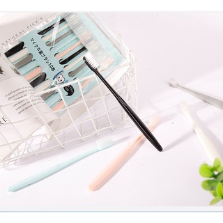 เซ็ตแปรงสีฟันขนนุ่ม10 ด้ามสีพาสเทล งานเกาหลี Toothbrush ทุกด้ามมีเคสหุ้ม