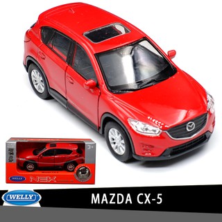 Willie WELLY MAZDA MAZDA CX-5 SUV โมเดลรถยนต์อัลลอย 1: 36 ดึงเปิดหลังได้ ของเล่นสําหรับเด็ก