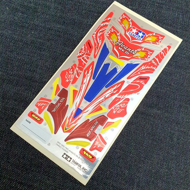 Tamiya 1/32 Mini 4WD PRO Avante Mk3 Red Special Sticker Decal m4z