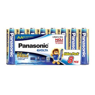 ถ่านอัลคาไลท์ AA PANASONIC EVOLTA แพ็ก 8 ก้อน ผลิตจากวัสดุคุณภาพดี