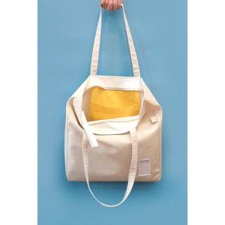 EGG TOTE BAG (ถุงผ้า กระเป๋าผ้าแคนวาส แบบมีซิป)