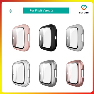 ฝาครอบป้องกัน 360 องศา สําหรับ Fitbit Versa 2 Smart Watch ฝาครอบเต็มรูปแบบ กระจกนิรภัย ป้องกันหน้าจอ เคสนาฬิกา PC