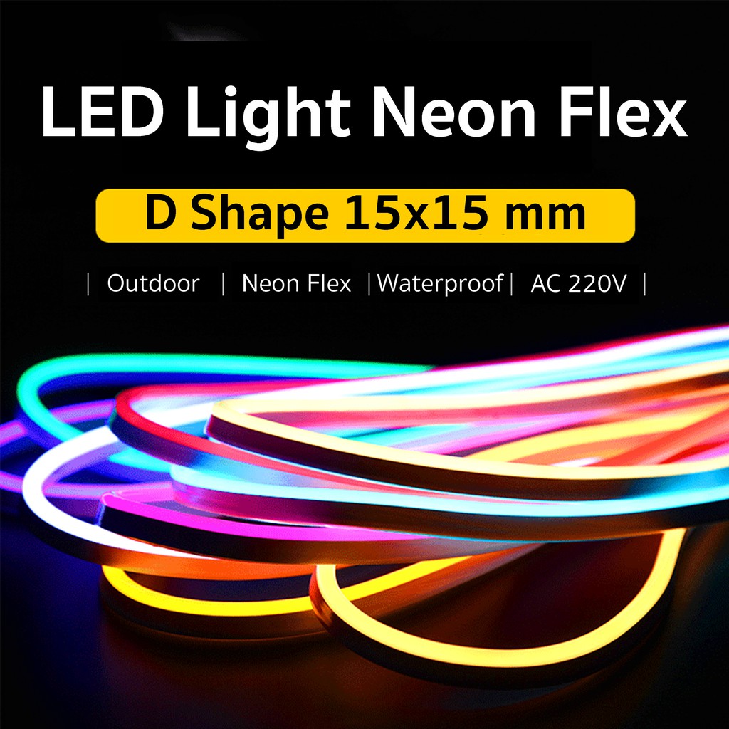 50/' LED Strip Neon Flex Rope Light Waterproof For Outdoor Green Lighting 110V