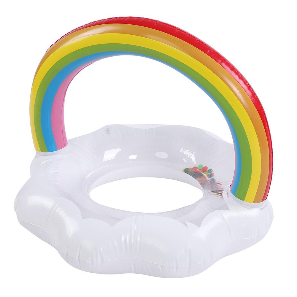 Swimming Raft Water Shape Ring Swim Cloud Pool Rainbow Inflatable Fun ...