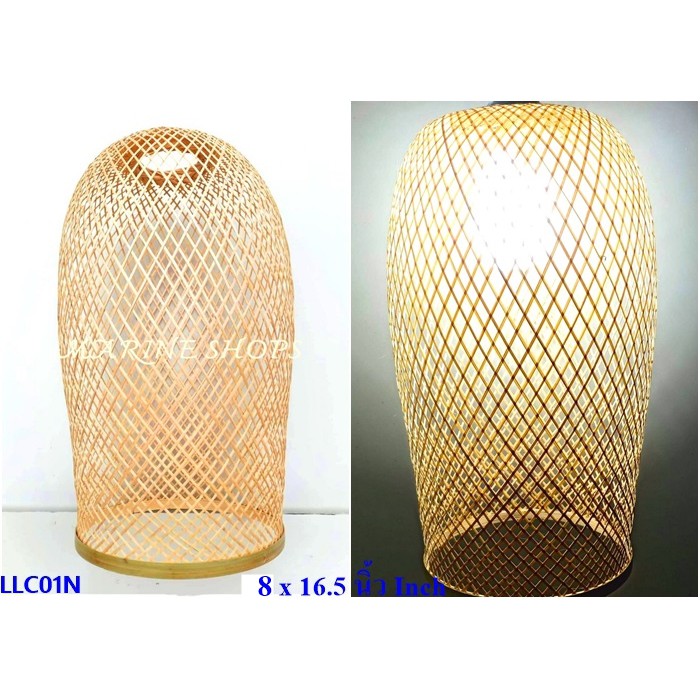 MARINE SHOPS มารีน ช็อป  โคมไฟไม้ไผ่สาน จักสาน ประดับ ตกแต่ง เพดาน  ทรงสุ่มยาว สุ่ม