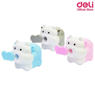 Deli 68654 1-hole Sharpener กบเหลาดินสอทรงวัว สุดน่ารัก 1 ชิ้น ( คละสี 1 ชิ้น) กบ กบเหลาดินสอ  กบเหลา เครื่องเขียน