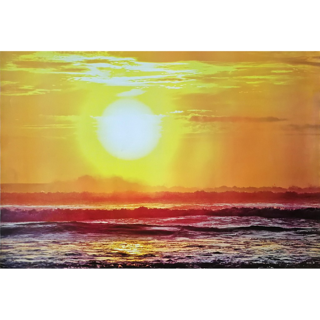 โปสเตอร์ รูปถ่าย วิว ธรรมชาติ พระอาทิตย์ขึ้น ริมชายหาด Landscapes Nature POSTER 14”x39” Inch Sunrise