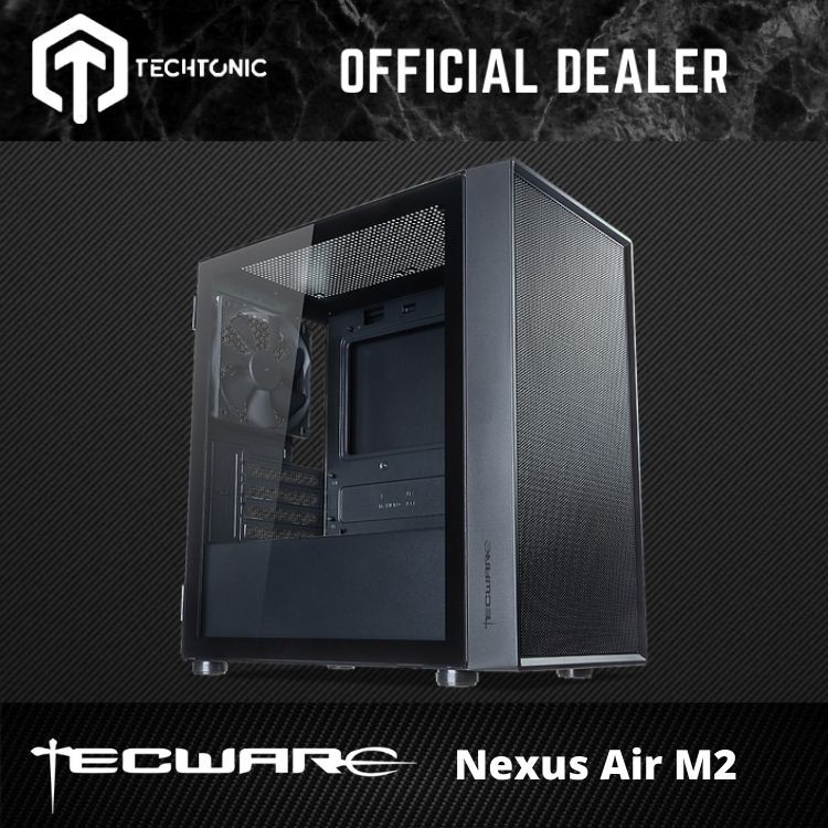 Tecware Nexus Air M2 TG แชสซีกระจกนิรภัย สีดํา/สีขาว M-ATX