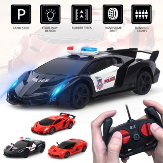 รถควบคุมระยะไกล 1:24 มาตราส่วน รถแข่งความเร็วสูง Electric Race Stunt Toy ของขวัญเด็กผู้ชาย